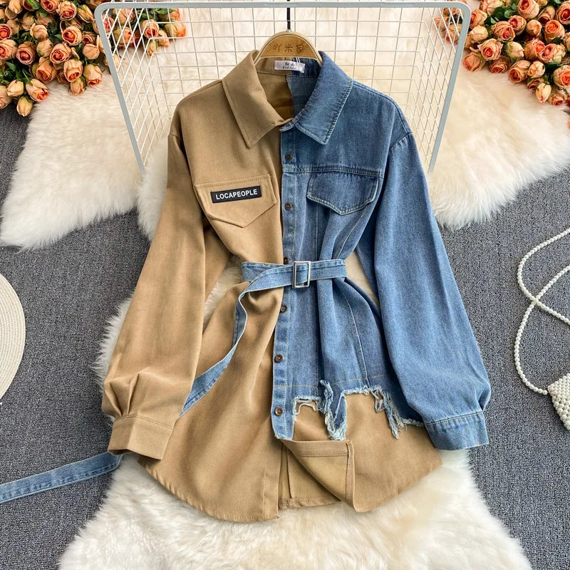 Denim Jacket in Medium Wash with Button Closure