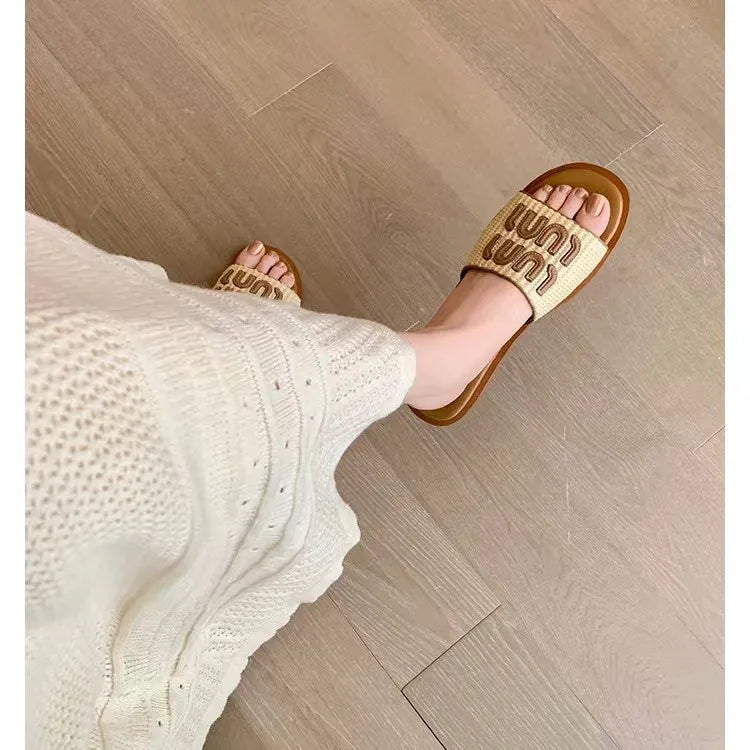 Beach Slippers Woven Slip-On