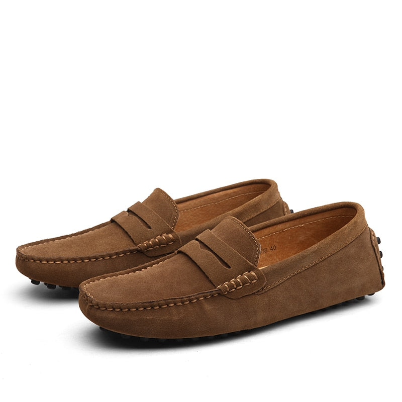 Men's Penny Loafers Suede Moccasin Toe Slip On Casual Driver