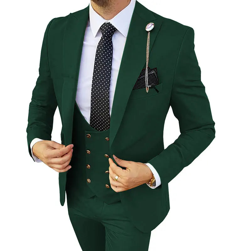 Calderon / Men’s Single-Breasted Business Suit with Notched Collar