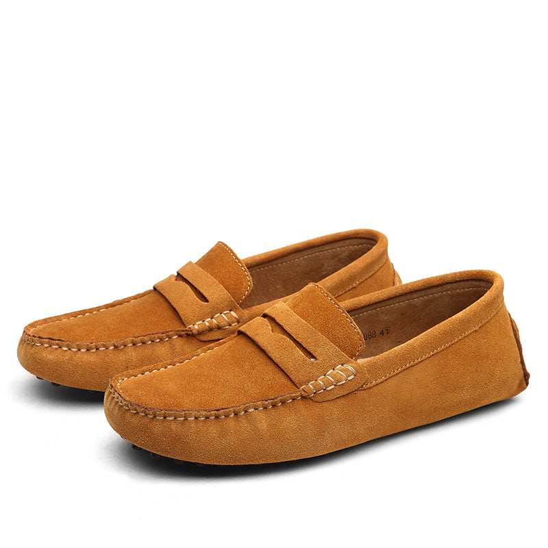 Men's Penny Loafers Suede Moccasin Toe Slip On Casual Driver