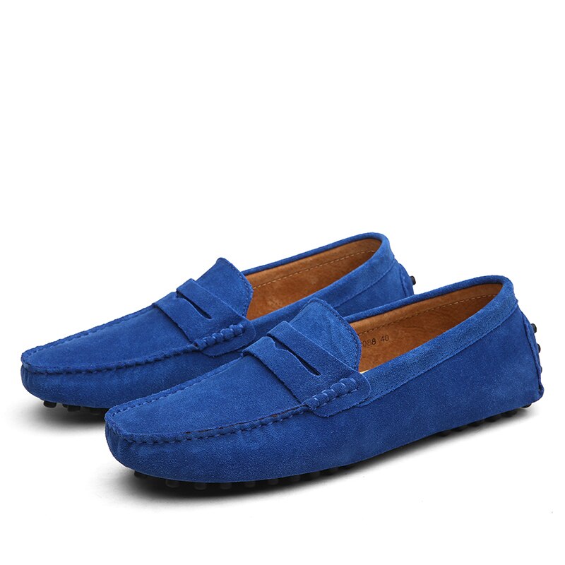 Men's Penny Loafers Suede Moccasin Toe Slip On Casual Driver