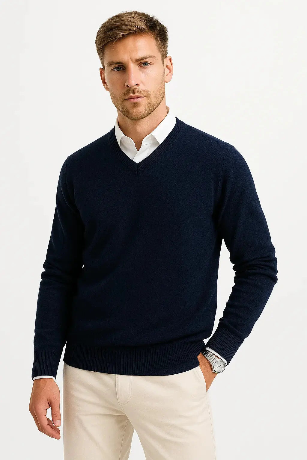 Leopold | Men's Lightweight V-Neck Knitted Jumper product image 4