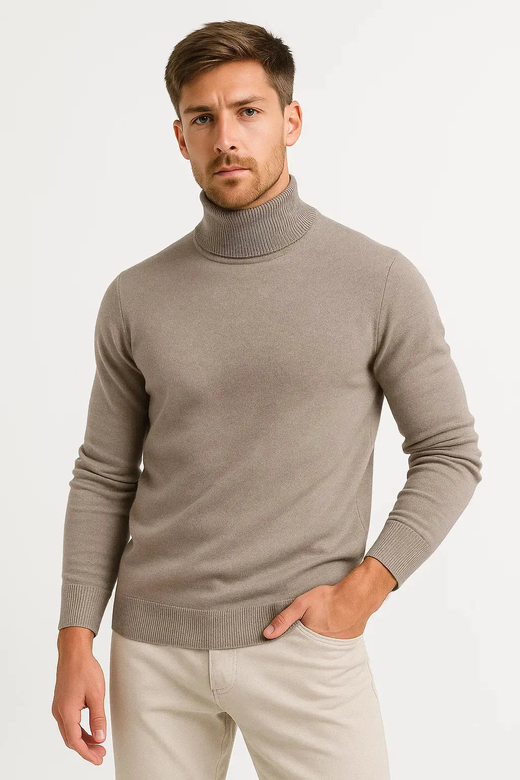 Hugo | Men's Classic Long-Sleeve Turtleneck Knitted Jumper – original product photograph 1