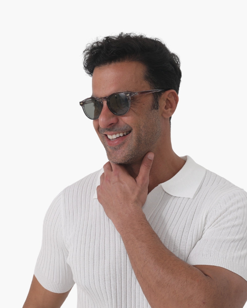 Sunglasses Men's Acetate Round Frame Design