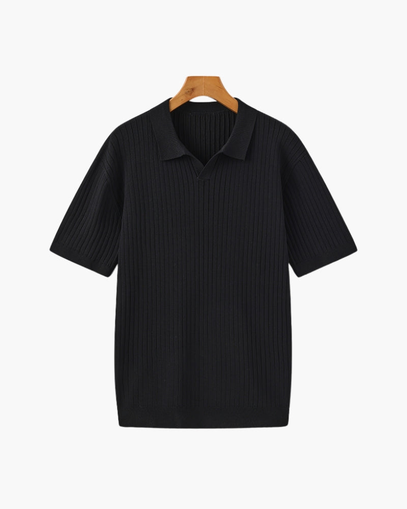 Alaric / Men’s Ribbed Knit Polo Shirt