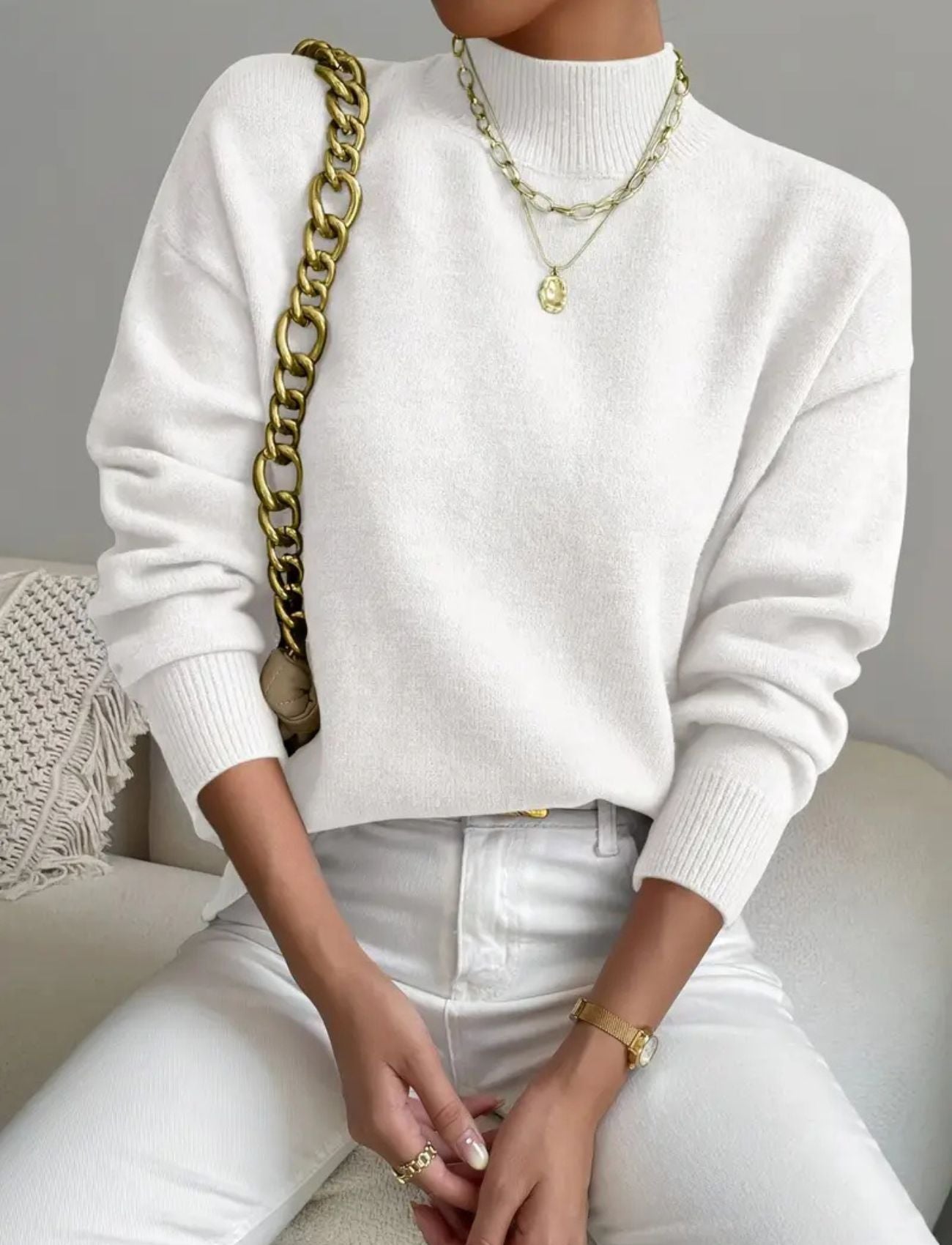 Émilie / Women’s High-Neck Knitted Sweater