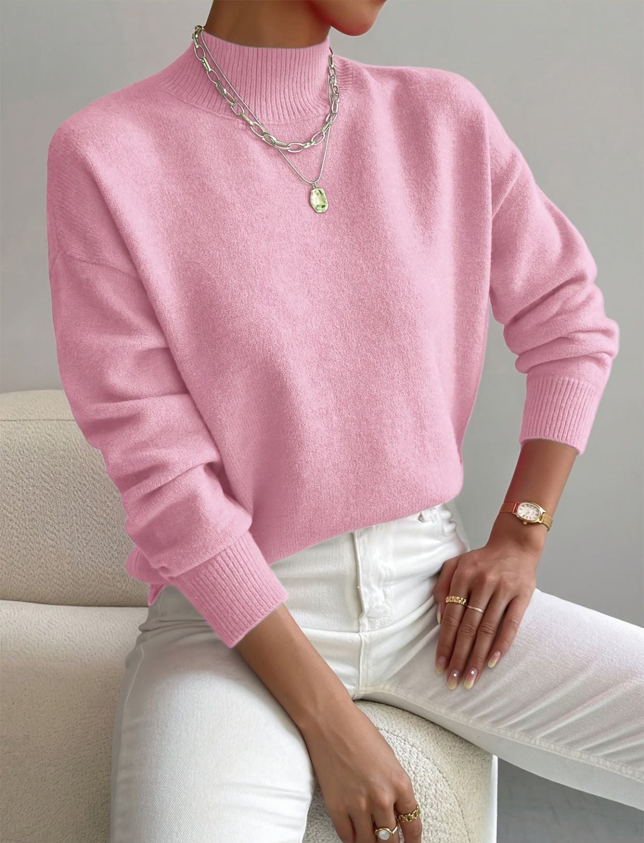 Émilie / Women’s High-Neck Knitted Sweater