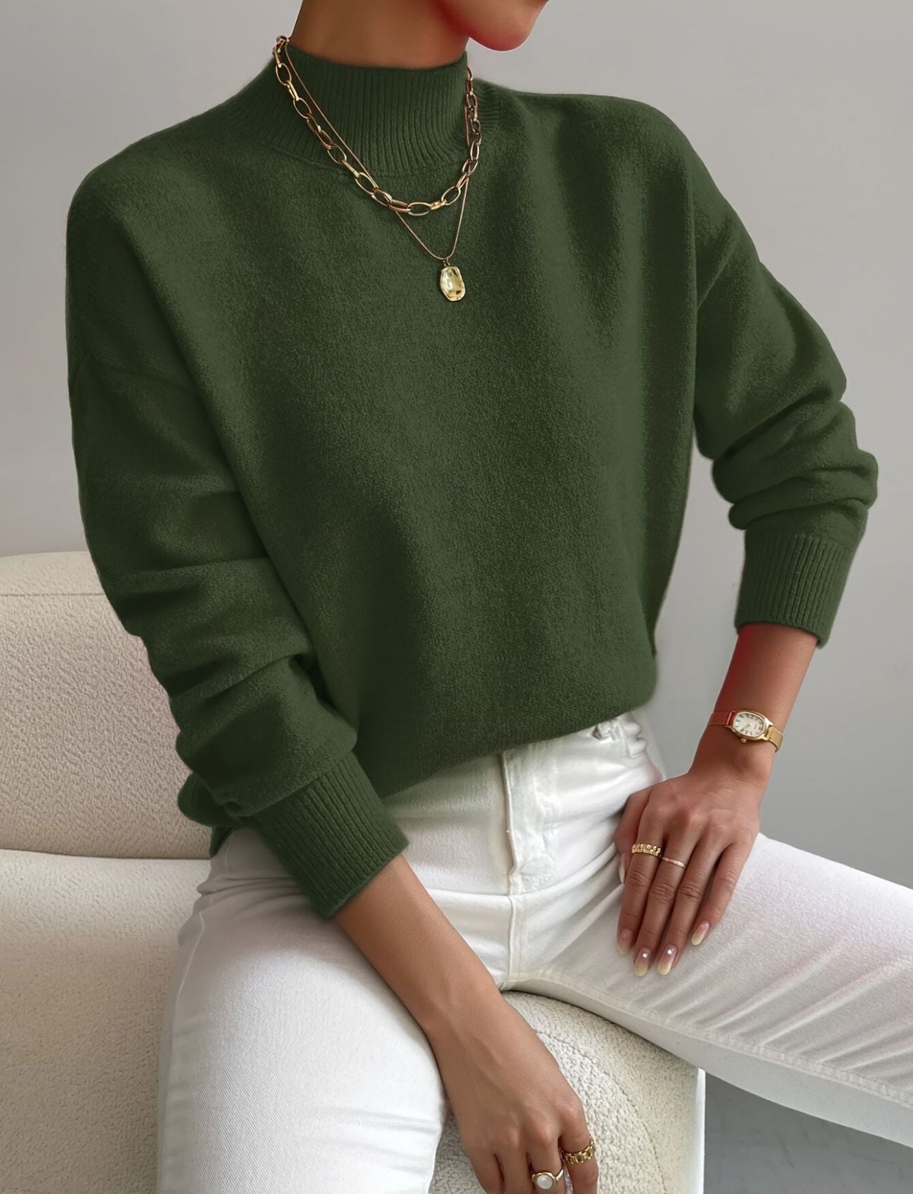 Émilie / Women’s High-Neck Knitted Sweater