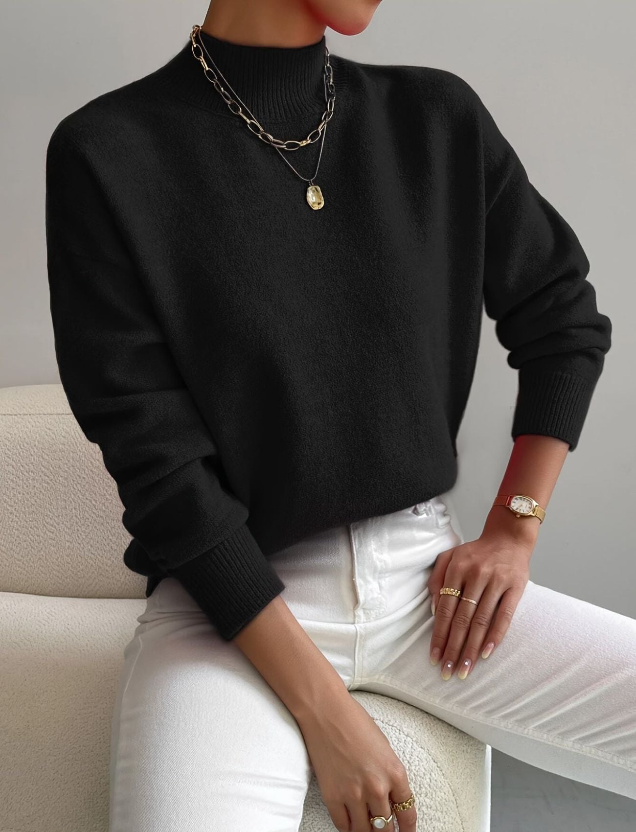 Émilie / Women’s High-Neck Knitted Sweater