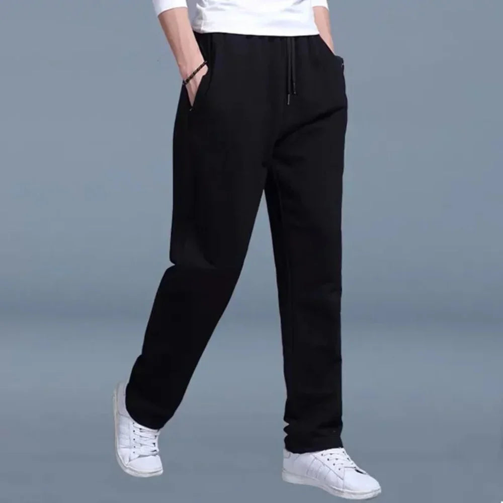 Men's Joggers Cotton Blend Elastic Waist Tapered Ankle
