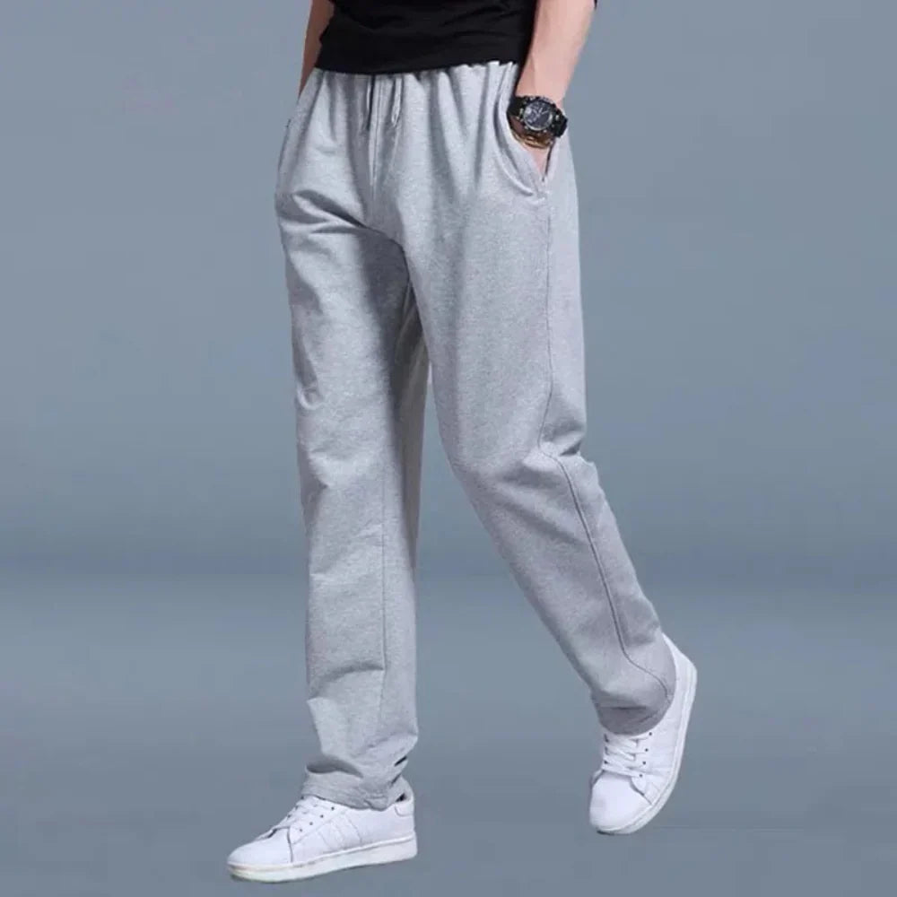 Men's Joggers Cotton Blend Elastic Waist Tapered Ankle