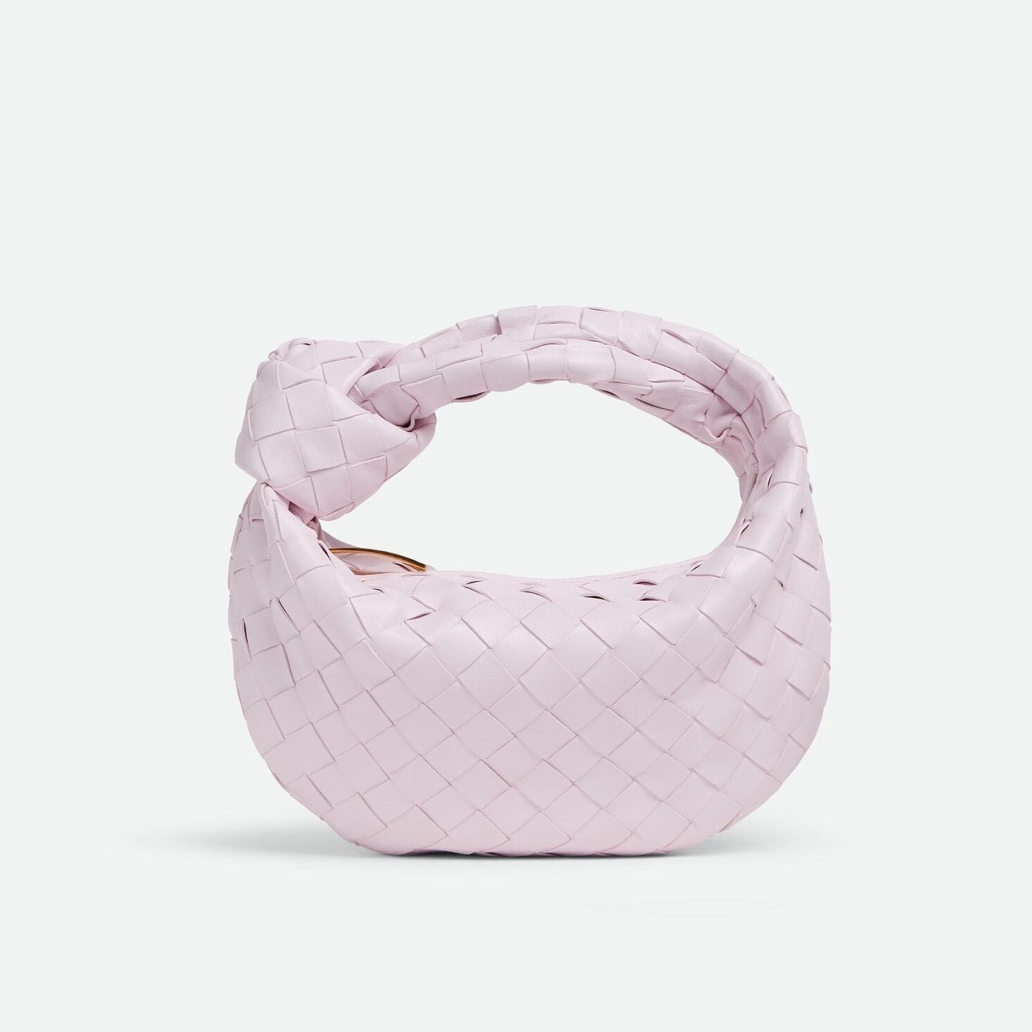Women’s Woven Faux Leather Mini Bag with Crescent Shape, Integrated Handle and Zip Closure