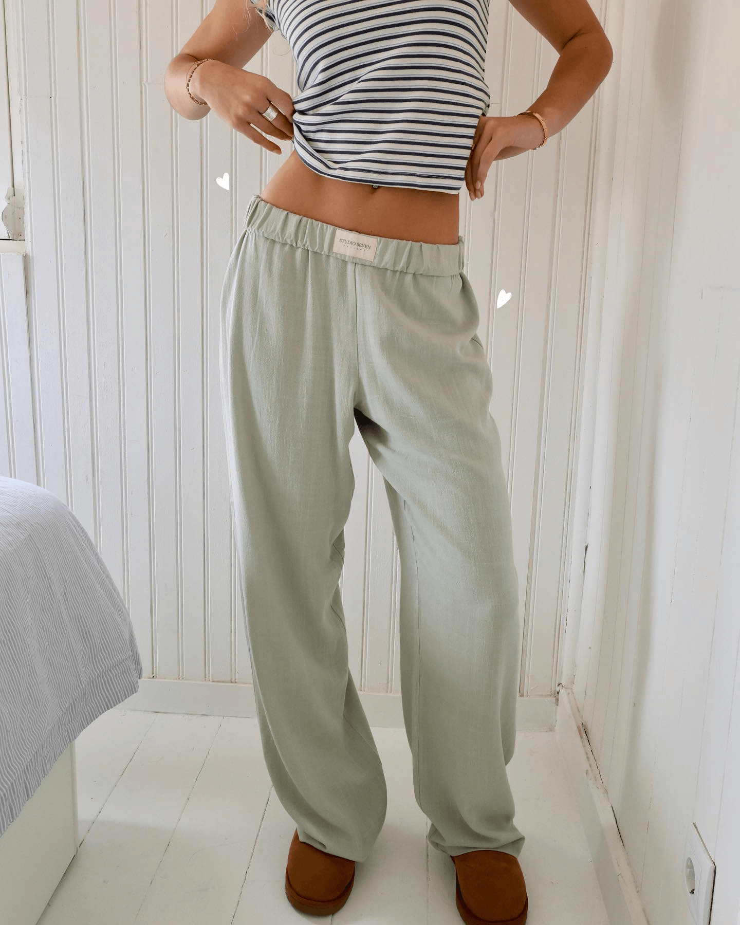 Women's Lounge Pants Cotton Blend Elastic Waist Relaxed