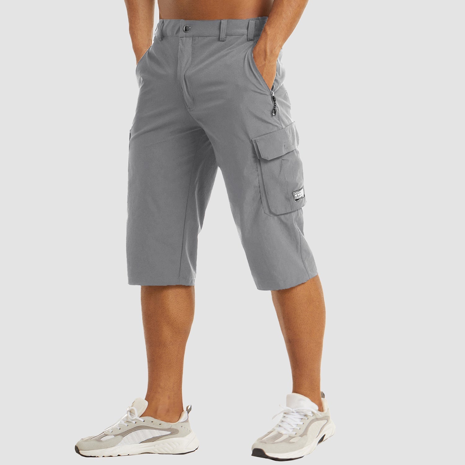 Men's Cargo Shorts Stretch Fabric Knee Length Multi Pocket Utility