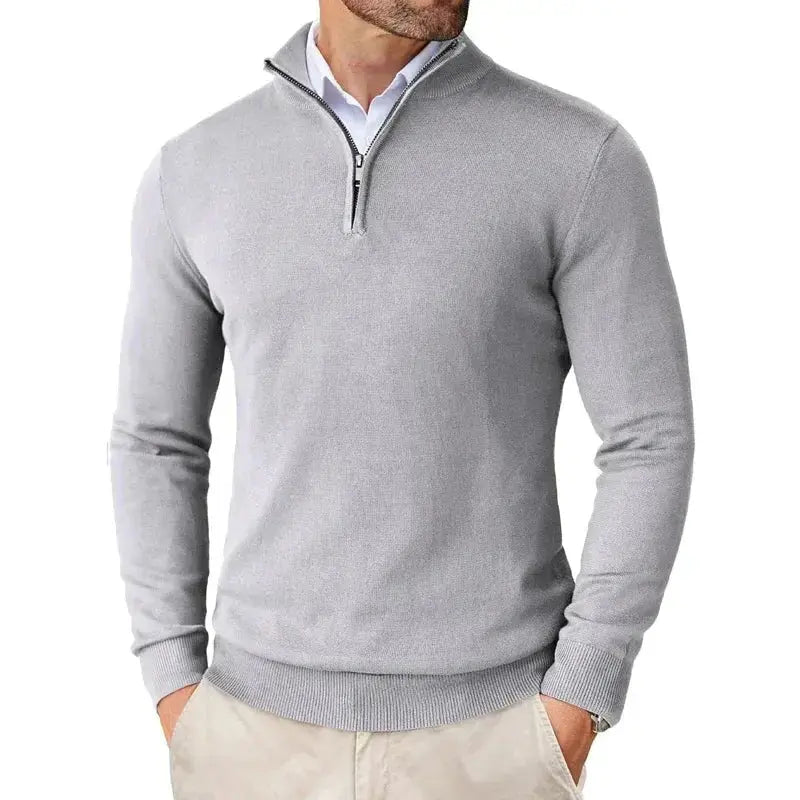 Alistair | Men's Classic Half-Zip Stand-Collar Jumper source image 8