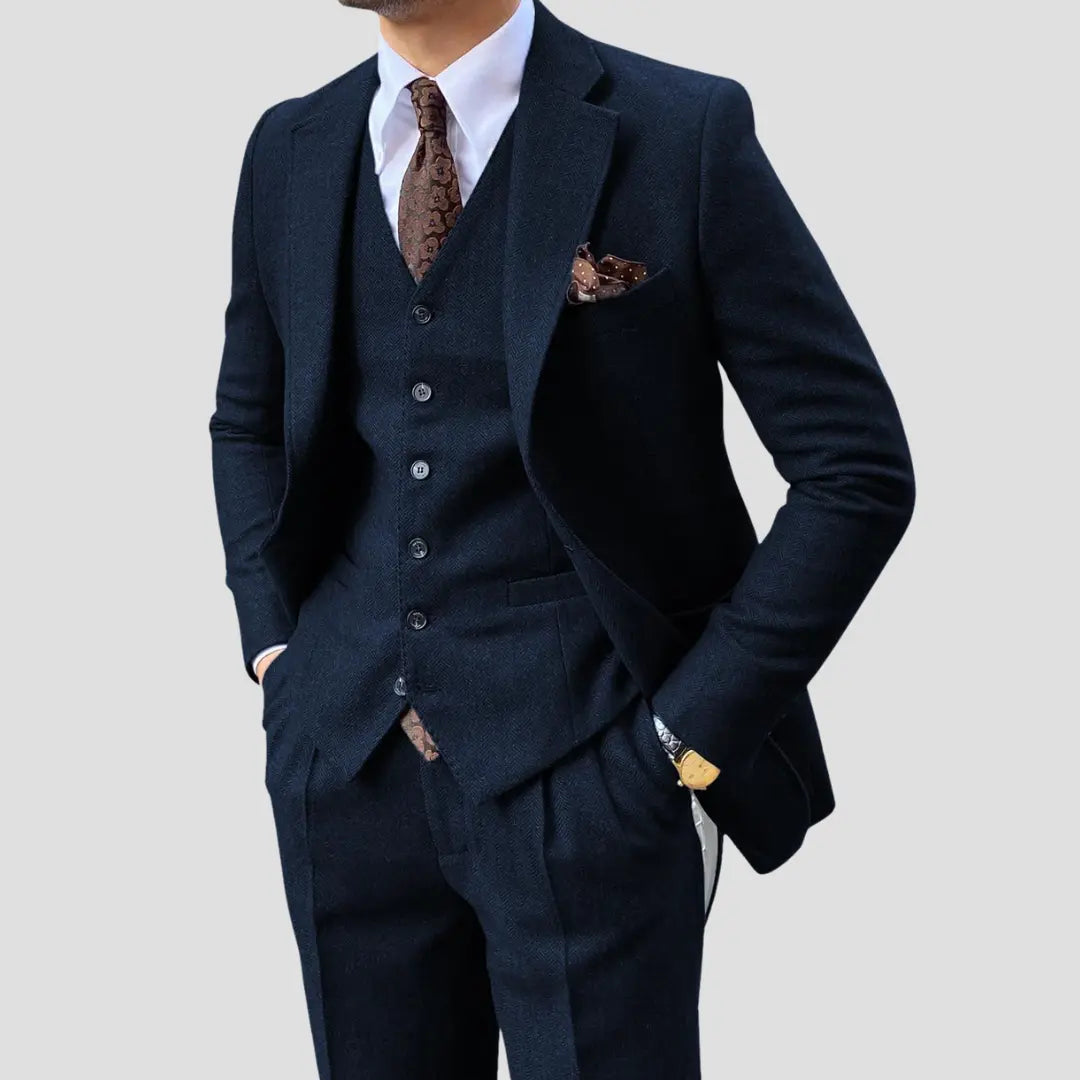 Corbin | Men's Slim-Fit Three-Piece Suit with Waistcoat