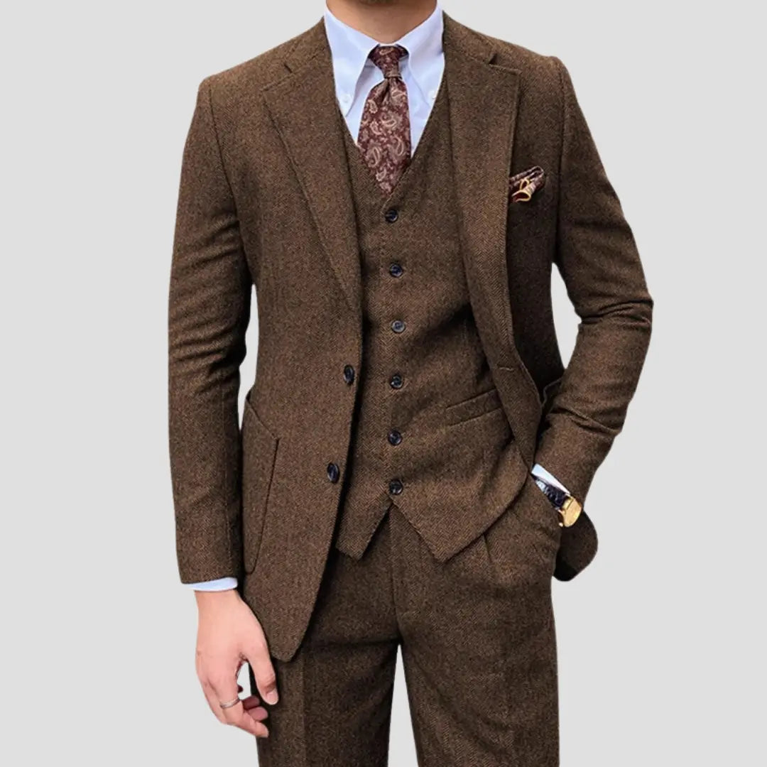 Corbin | Men's Slim-Fit Three-Piece Suit with Waistcoat