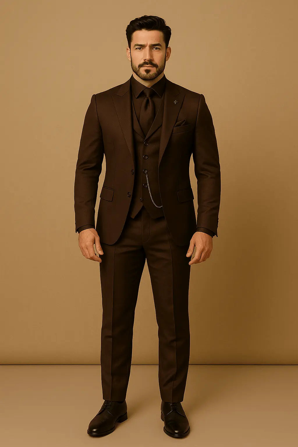 Men's Three Piece Suit Woven Fabric Peak Lapel Slim Fit Evening