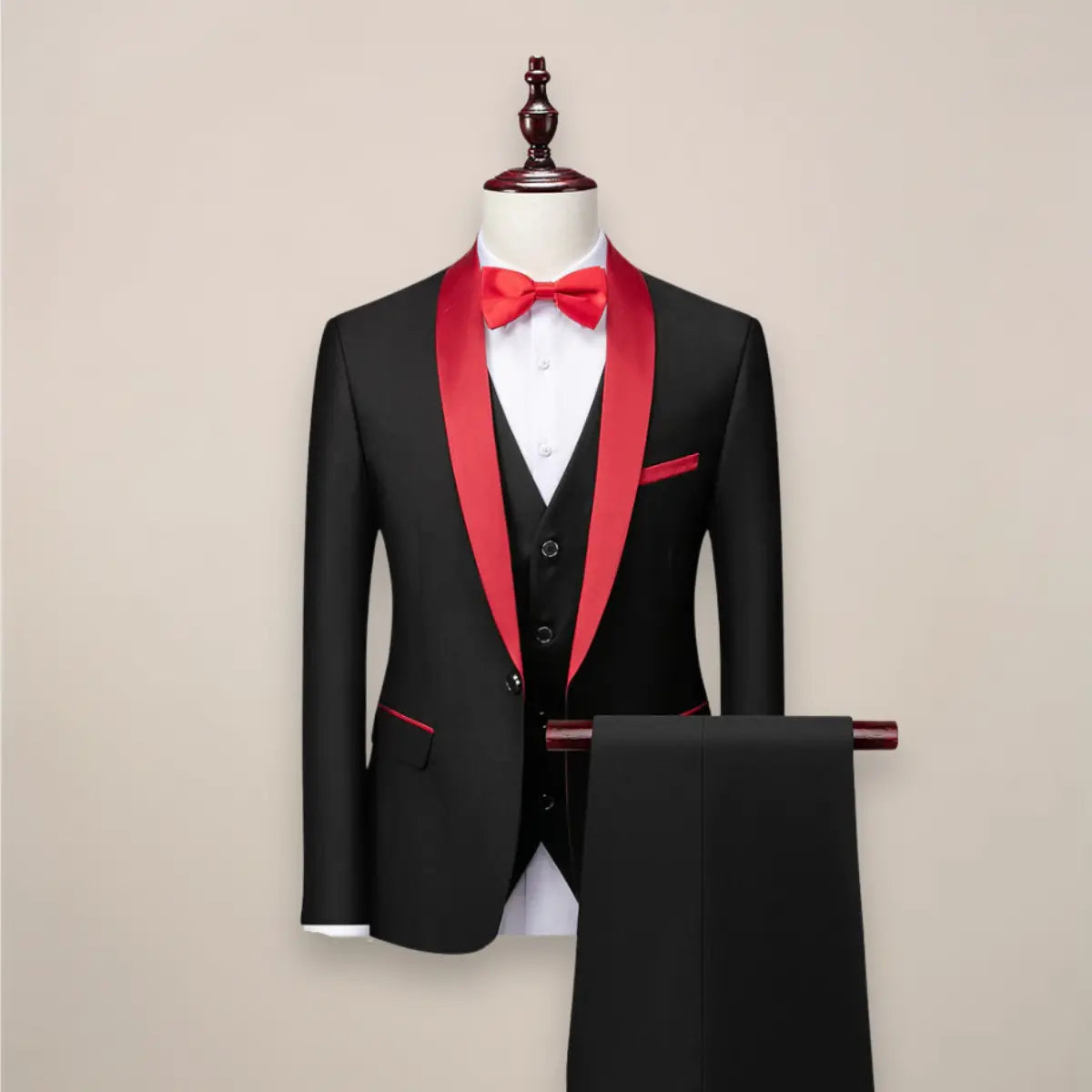 Reginald | Men's Slim-Fit Three-Piece Tuxedo Suit for Formal Events - original photo 5