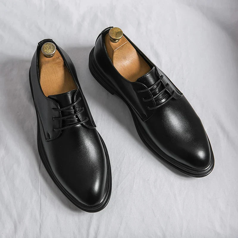 Patent Derby Dress Shoes Men Faux Leather High Gloss Lace Up Formal