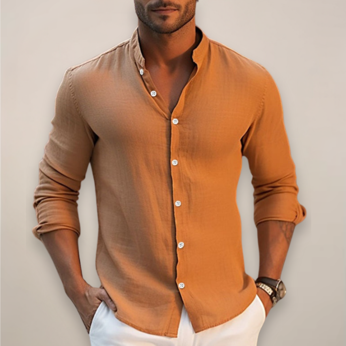 Short Sleeve Linen Blend Summer Shirt Men Button Up Relaxed Fit Casual