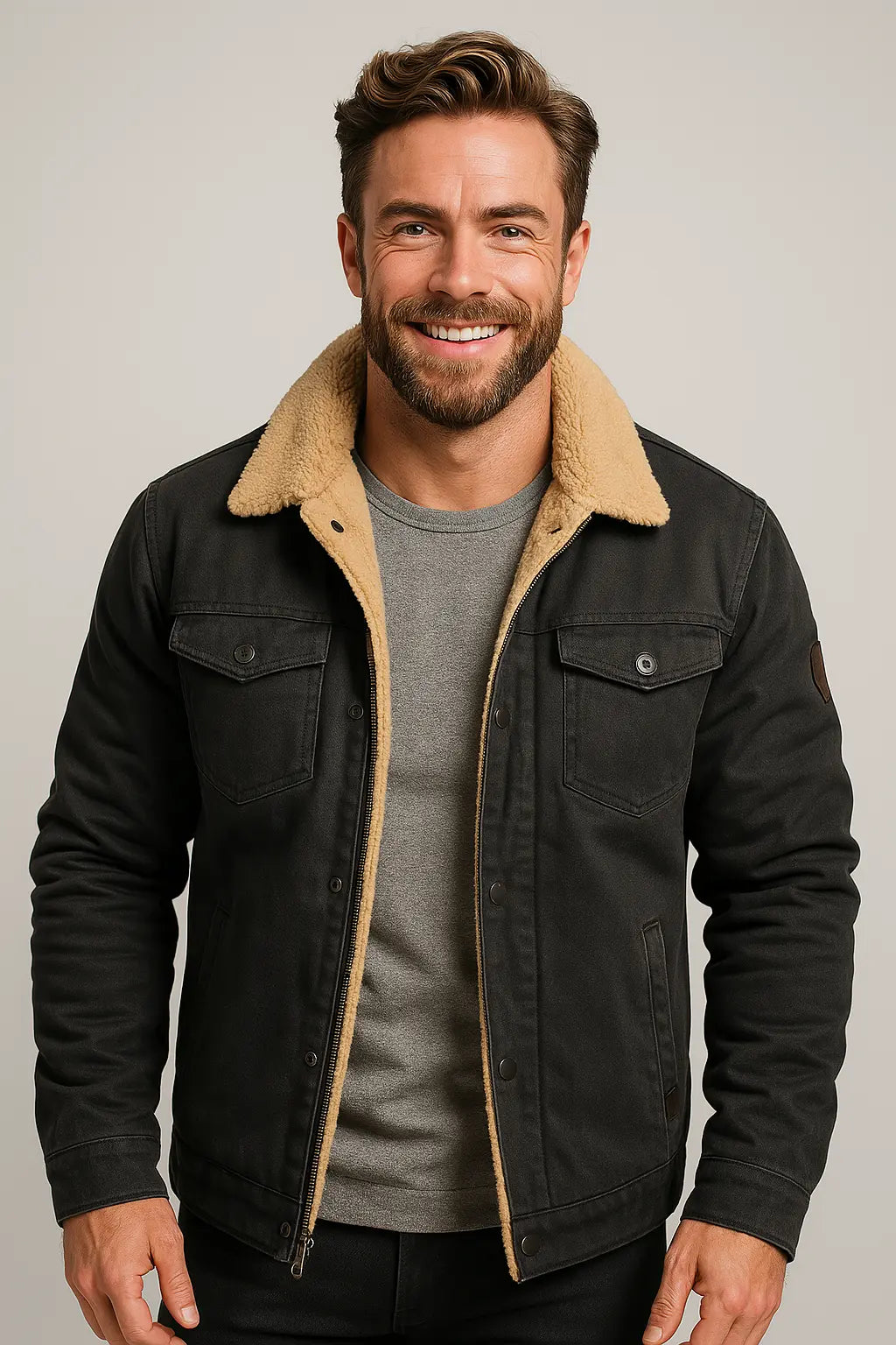Alden | Men's Shearling-Collar Lined Winter Jacket