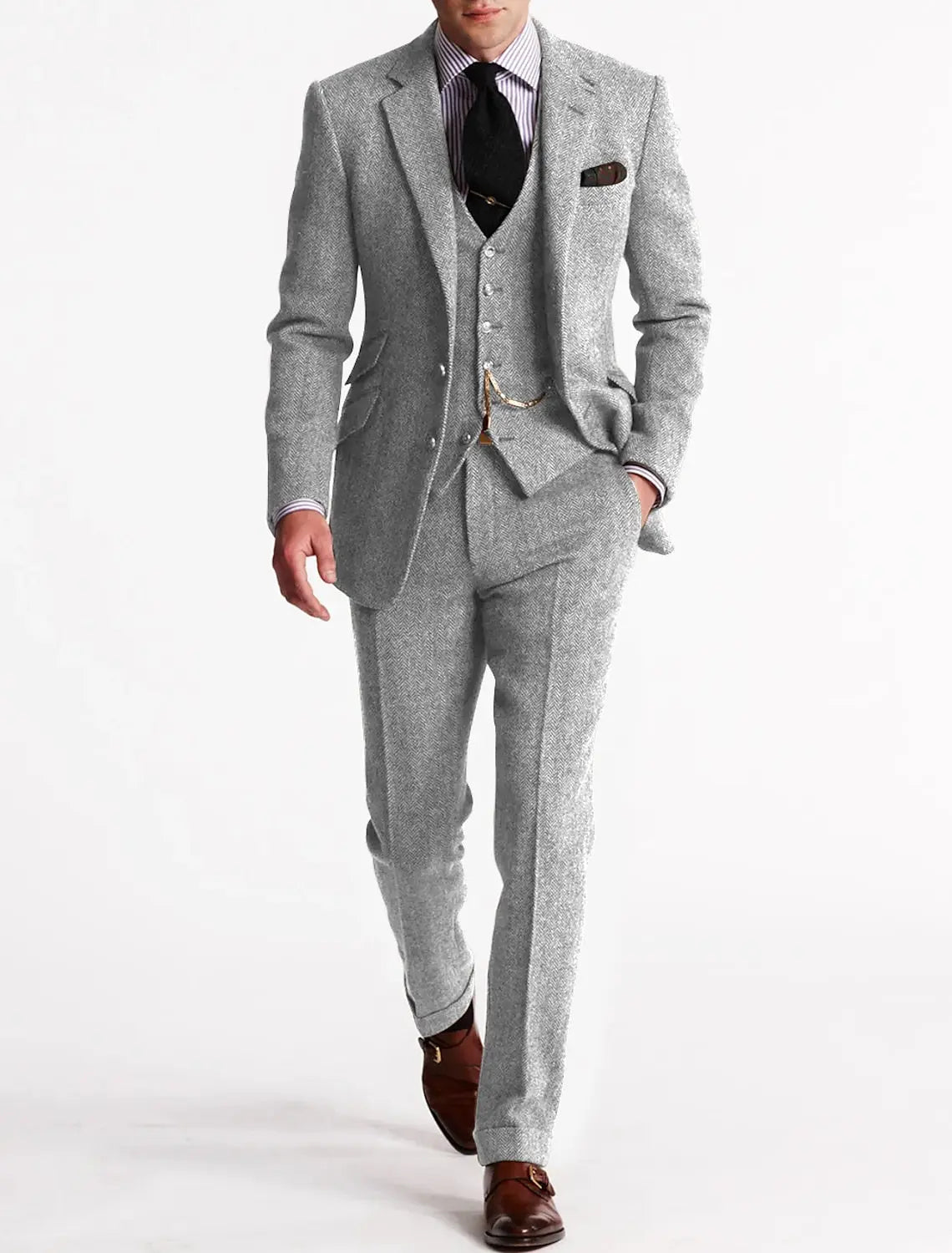 Ambrose | Men's Classic Tweed Three-Piece Tailored Suit