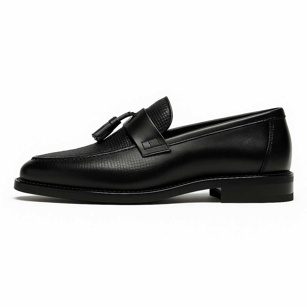 Tassel Loafers Men Woven Leather Slip On Smart Casual Formal