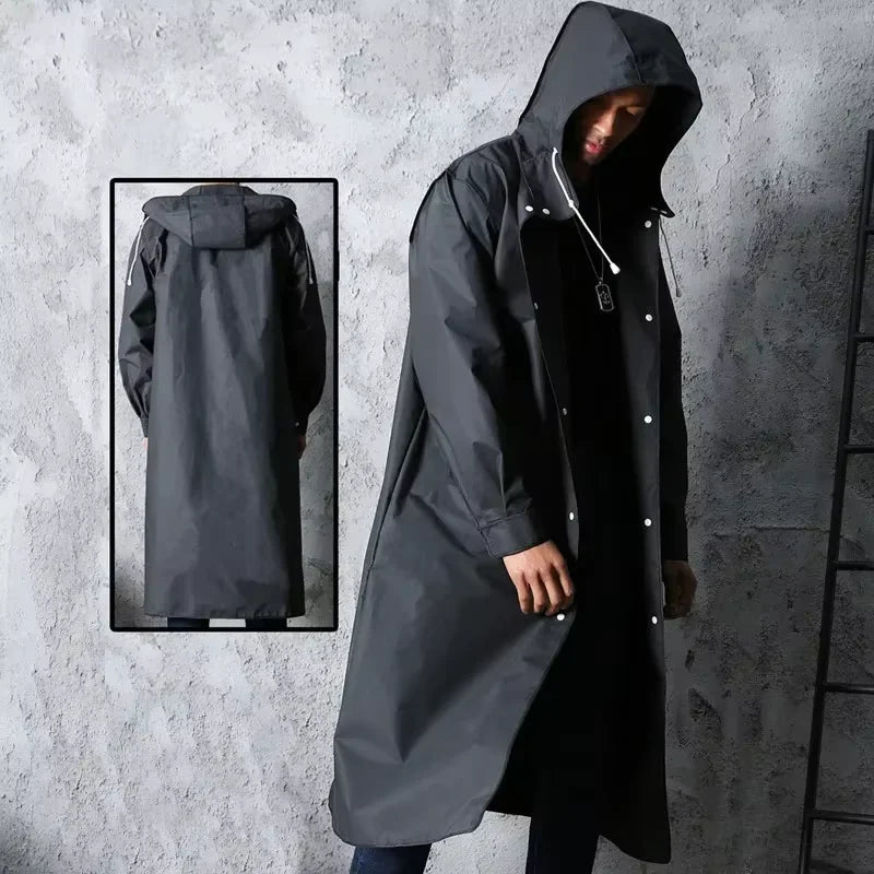 Men's Raincoat Waterproof EVA Hooded Lightweight