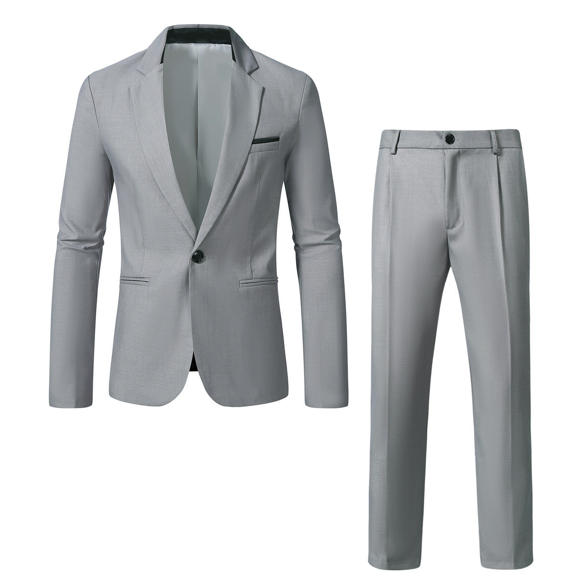 Men's Two Piece Suit Woven Fabric Notch Lapel Single Button Slim Fit