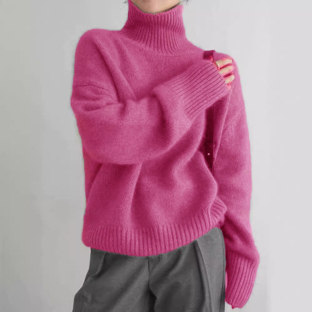Iliana / Relaxed Knit Turtleneck Sweater High-Neck Pullover