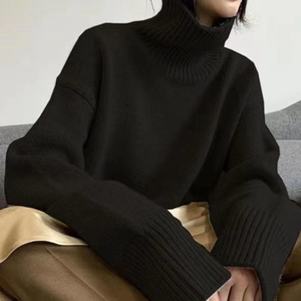 Iliana / Relaxed Knit Turtleneck Sweater High-Neck Pullover