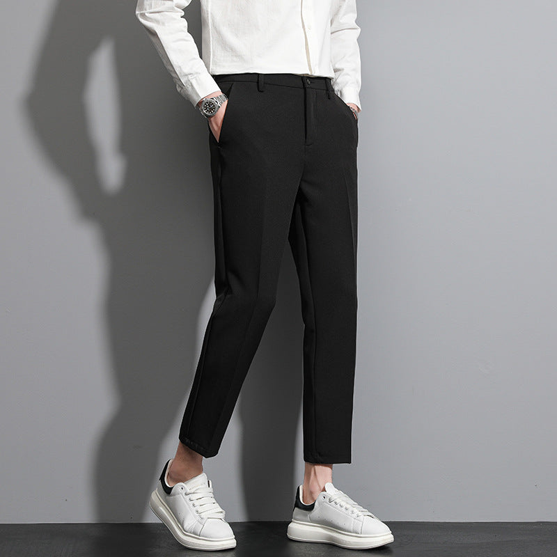 Valmont / Men's Slim Fit Cropped Tailored Trousers