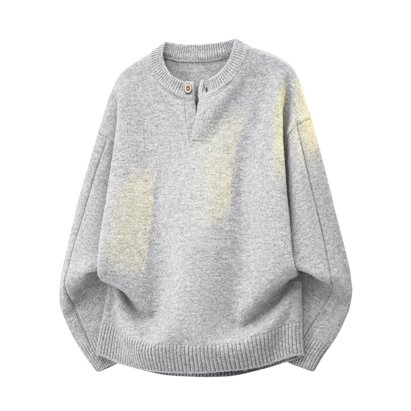 Men's Oversized Mock Neck Jumper, Loose Fit Textured Knit Pullover