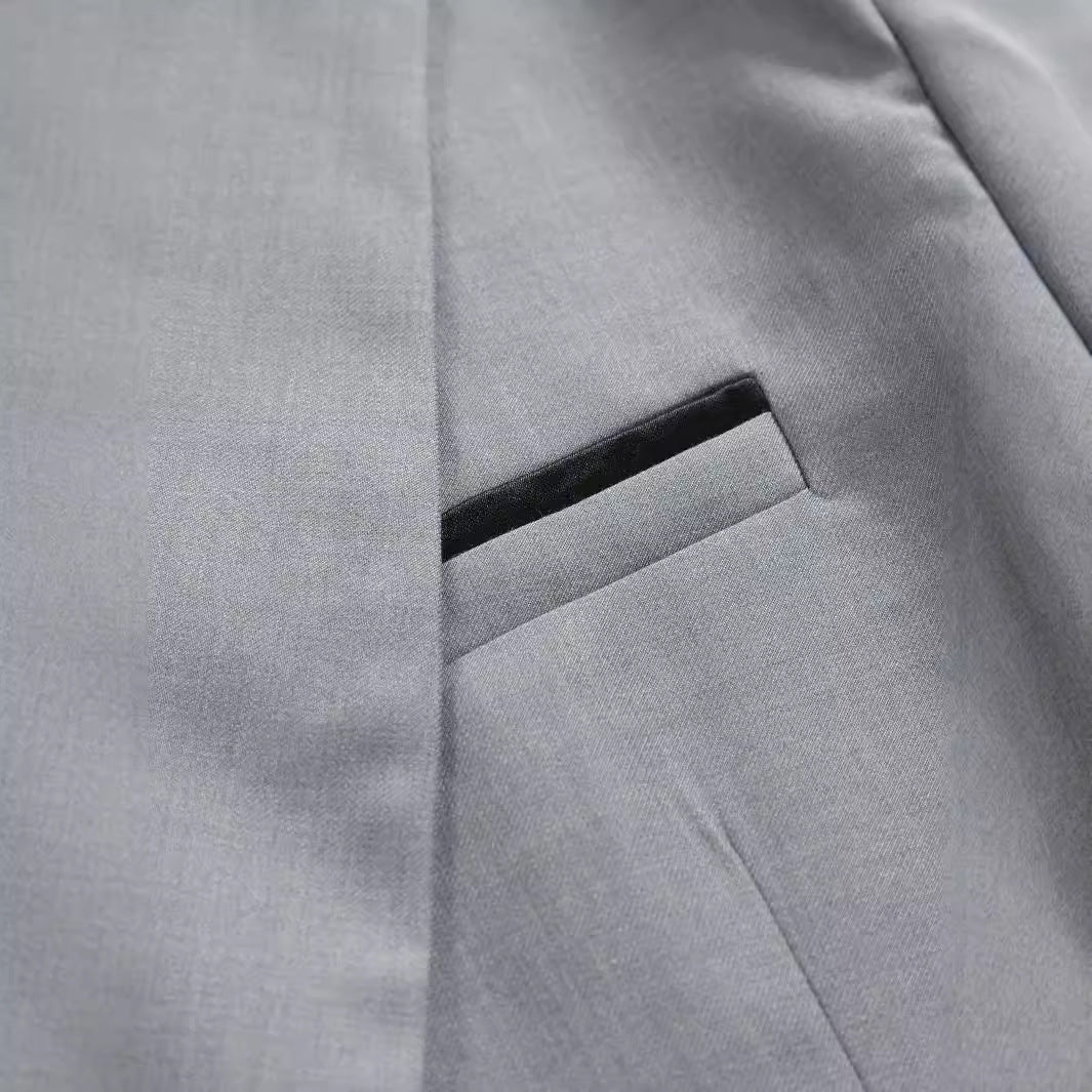 Men's Two Piece Suit Woven Fabric Notch Lapel Single Button Slim Fit