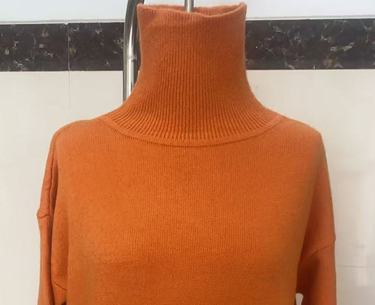 Iliana / Relaxed Knit Turtleneck Sweater High-Neck Pullover