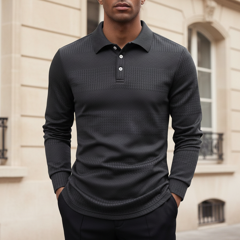 Rivello / Long-Sleeve Textured Polo