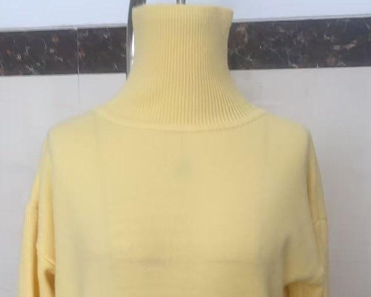 Iliana / Relaxed Knit Turtleneck Sweater High-Neck Pullover