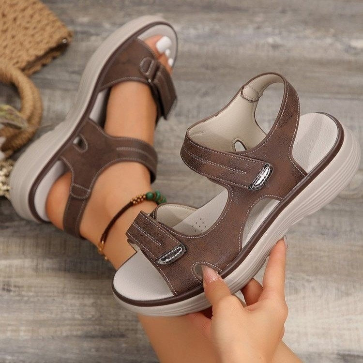 Women's Orthopedic Sandals Open Toe Velcro Strap Cushioned Sole Casual