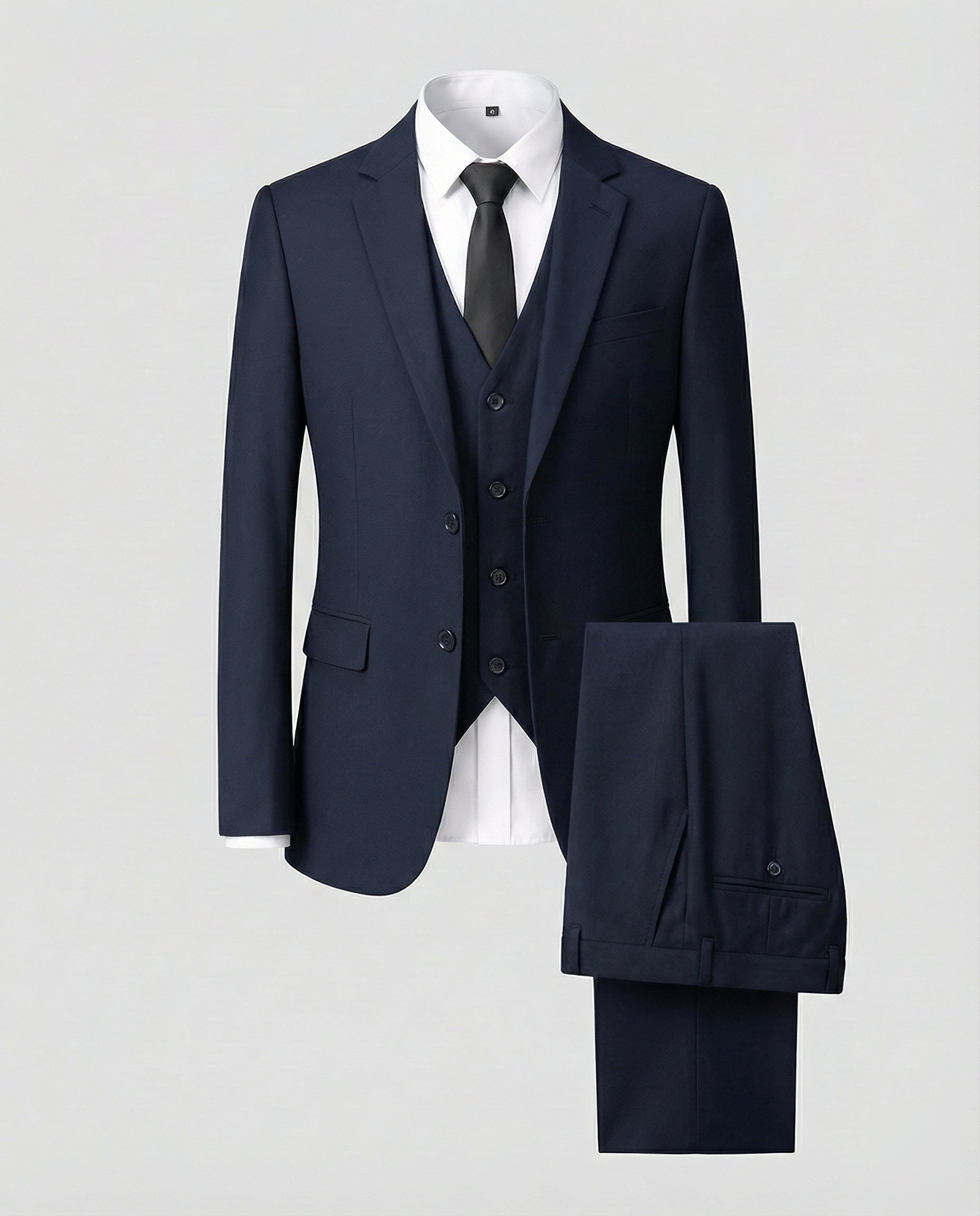 Men's Three Piece Suit Woven Fabric Notch Lapel Slim Fit Business
