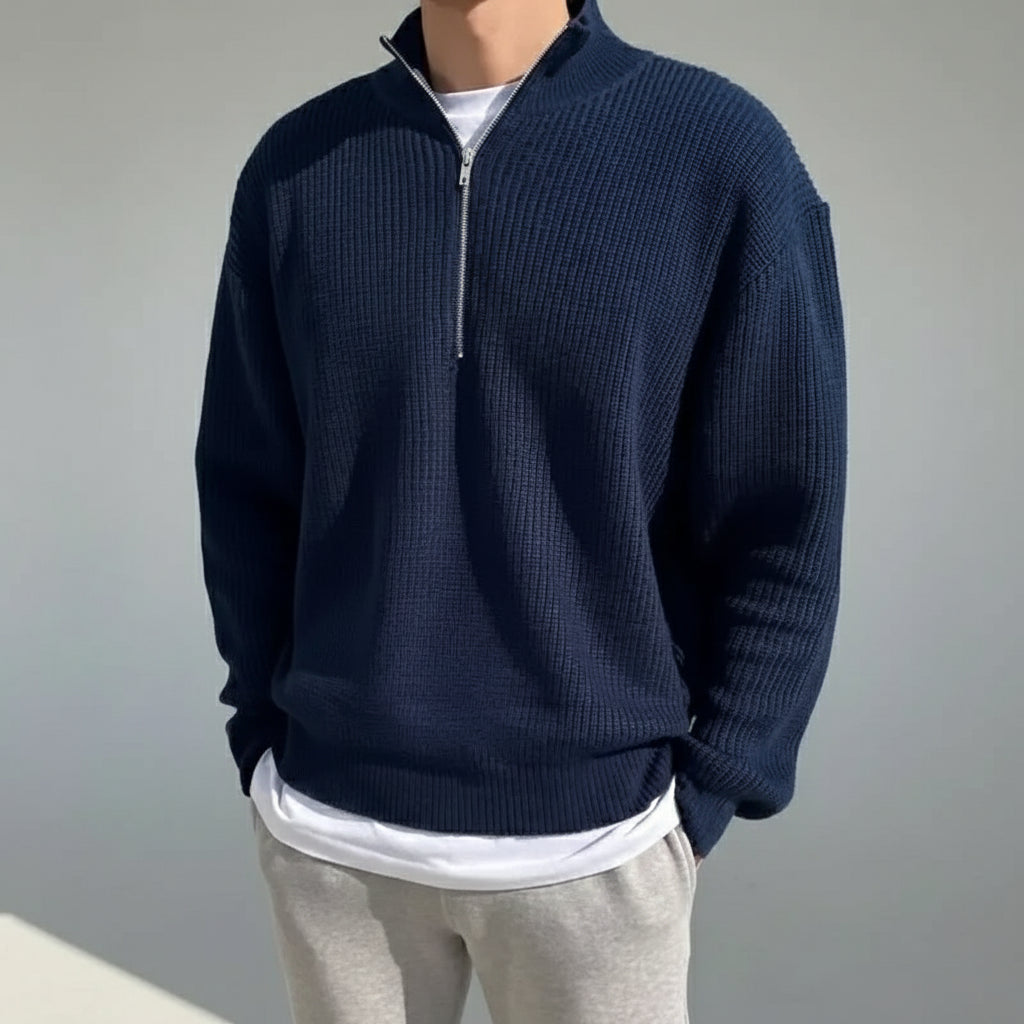 Émile / Men’s Quarter-Zip Ribbed Sweater