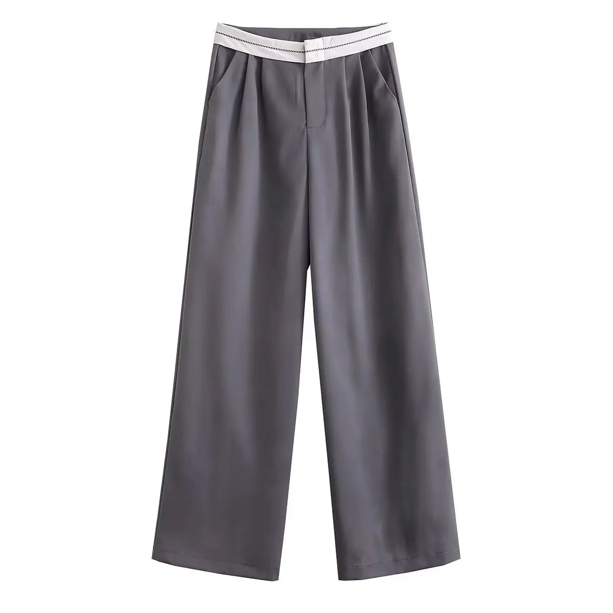 Vera / Women’s High-Waist Straight Trousers with Side Pockets