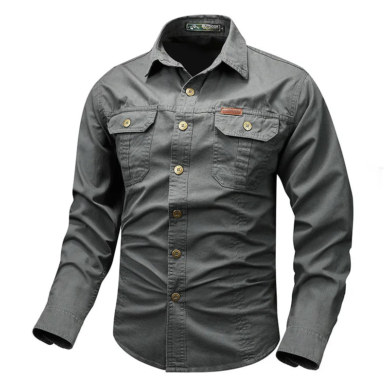 Harlan | Men's Long-Sleeve Button-Front Chest-Pocket Shirt