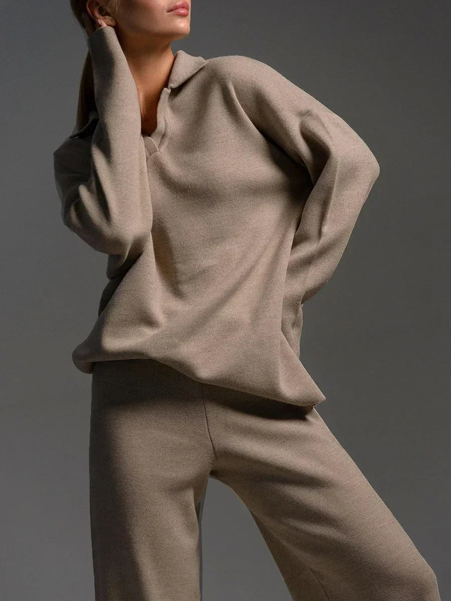 Lounge Set in Ribbed Knit Two-Piece