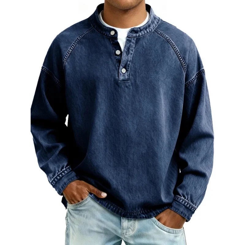 Leander | Men's Vintage Button Long-Sleeve Shirt