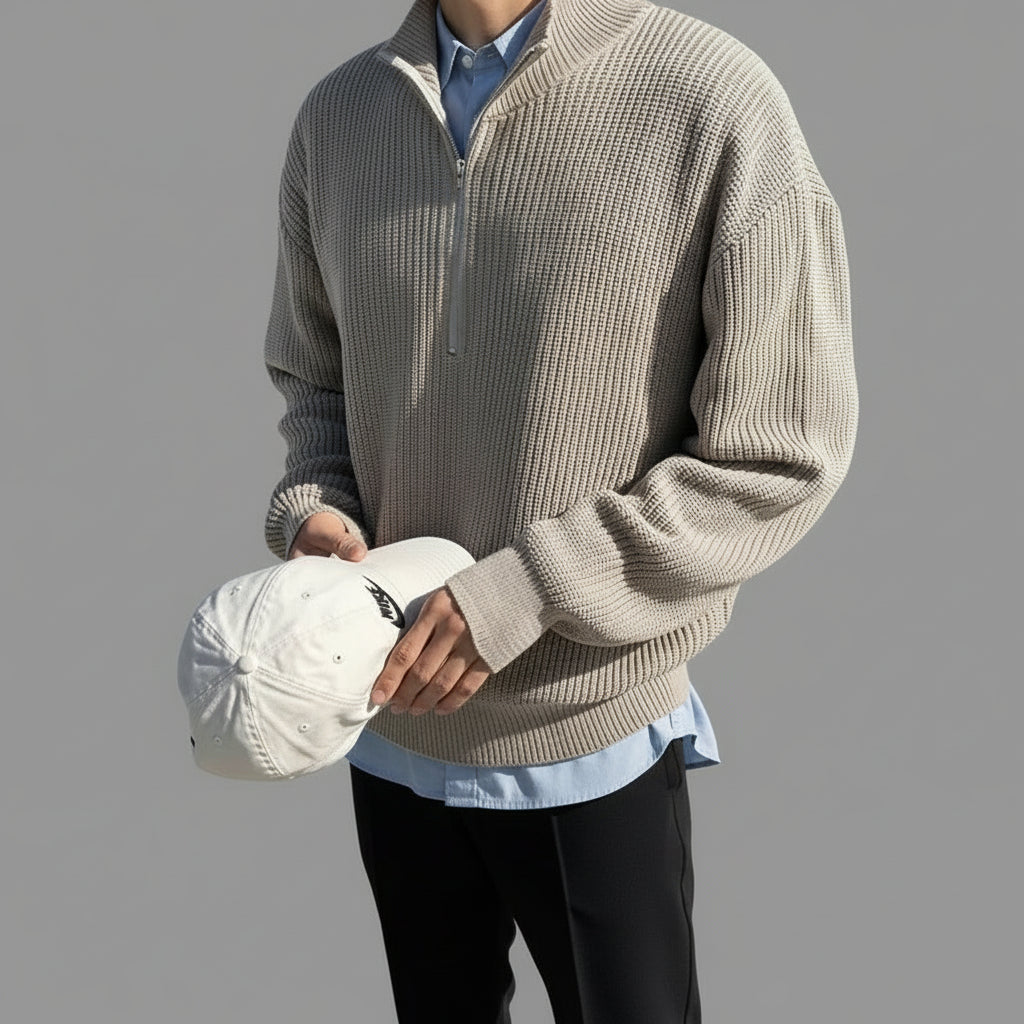 Émile / Men’s Quarter-Zip Ribbed Sweater