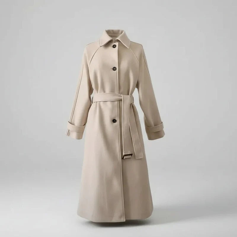 Maeva / Women’s Cotton-Blend Winter Coat with Polo Collar