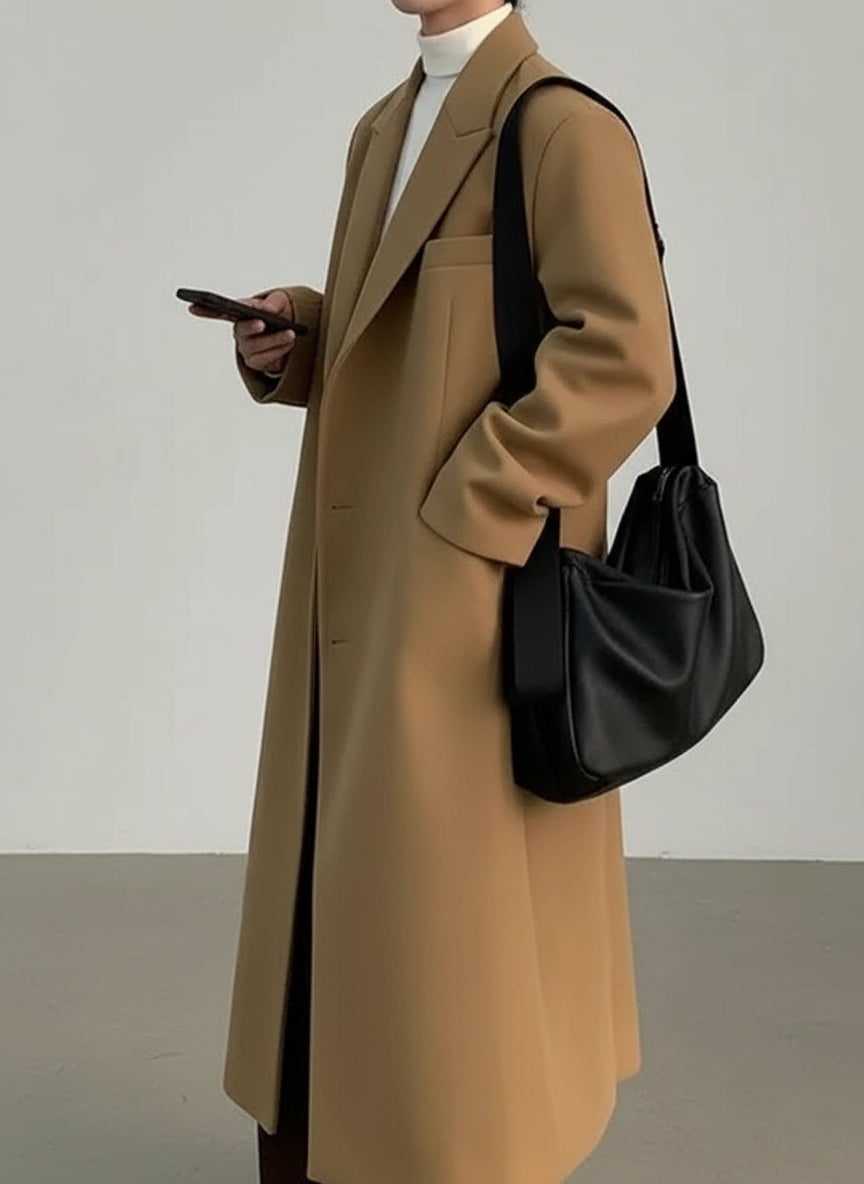 Ronan / Men’s Mid-Length Wool-Blend Overcoat