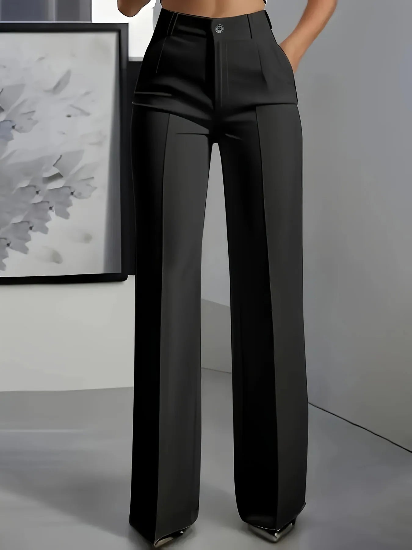 Alina / Women’s High-Waist Draped Straight-Leg Suit Trousers